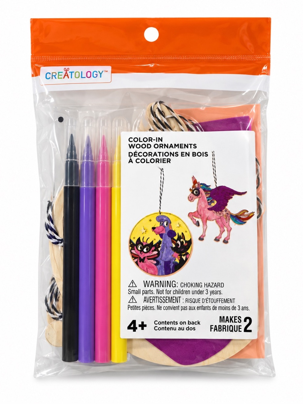 Creatology Halloween Color-In Wood Ornaments Craft Kit Unicorn & Spooky Ages 4+